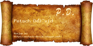 Petsch Dávid névjegykártya